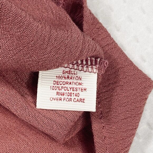 Pinky Blouse Women M Pink Lace Trim Feminine Romantic Bohemian Coastal Beach Top - Picture 15 of 15